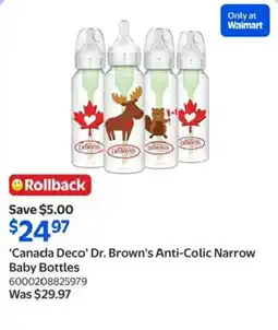 Walmart Canada Deco' Dr. Brown's Anti-Colic Narrow Baby Bottles offer