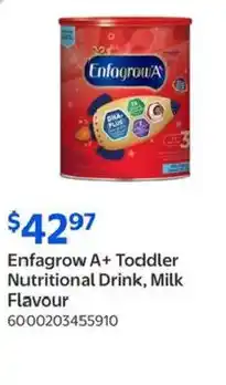 Walmart Enfagrow A+ Toddler Nutritional Drink, Milk Flavour offer