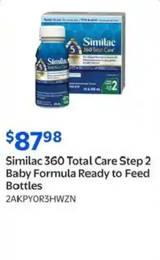 Walmart Similac 360 Total Care Step 2 Baby Formula Ready to Feed Bottles offer