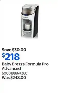 Walmart Baby Brezza Formula Pro Advanced offer