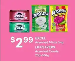 Apple Drugs 99 excel assorted mints 34g lifesavers assorted candy 75g-180g offer