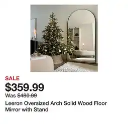 Wayfair Leeron Oversized Arch Solid Wood Floor Mirror with Stand offer
