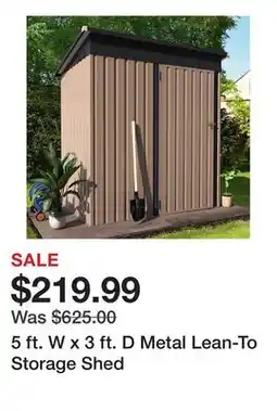 Wayfair 5 ft. W x 3 ft. D Metal Lean-To Storage Shed offer