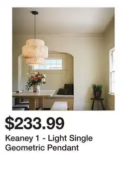 Wayfair Keaney 1 - Light Single Geometric Pendant offer