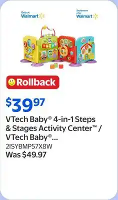 Walmart VTech Baby 4-in-1 Steps & Stages Activity Center / VTech Baby 4-in-1 Steps & Stages Activity Center offer