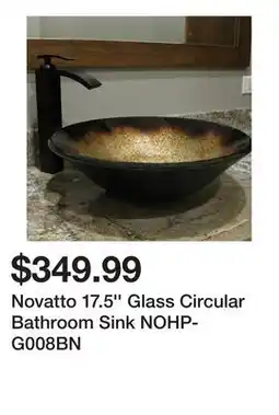 Wayfair Novatto 17.5'' Glass Circular Bathroom Sink NOHP-G008BN offer