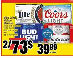 Super C BIÈRE LABATT, MOLSON, SLEEMAN offer