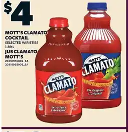 Valu-mart JUS CLAMATO MOTT'S offer