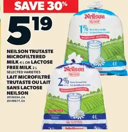 Valu-mart LAIT MICROFILTRE TRUTASTE, 4 L OU LAIT SANS LACTOSE NEILSON, 2L offer