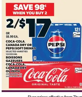Valu-mart BOISSONS GAZEUSES COCA-COLA, CANADA DRY OU PEPSI offer