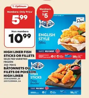 Valu-mart BÂTONNETS OU FILETS DE POISSON HIGH LINER offer