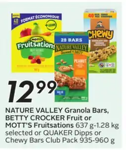 Sobeys NATURE VALLEY Granola Bars, BETTY CROCKER Fruit or MOTT'S Fruitsations offer