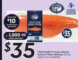 Sobeys TRUE NORTH Fresh Atlantic Salmon Fillets Skinless offer