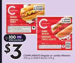 Sobeys COMPLIMENTS Regular or Jumbo Wieners offer