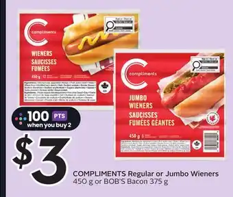 Sobeys COMPLIMENTS Regular or Jumbo Wieners offer