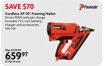 Home Hardware Cordless XP 30° Framing Nailer offer