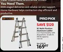 Home Hardware 18' Multi-Position Aluminum Ladder offer