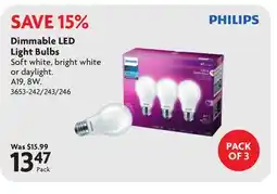 Home Hardware Dimmable LED Light Bulbs offer