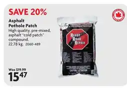 Home Hardware Asphalt Pothole Patch offer