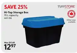Home Hardware Hi-Top Storage Box offer