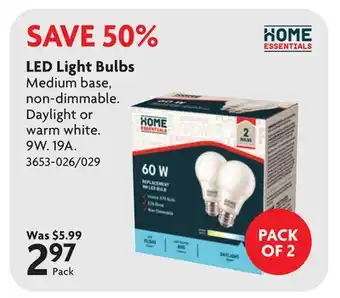 Home Hardware LED Light Bulbs offer