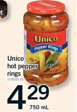 Fortinos UNICO HOT PEPPER RINGS offer