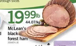 Fortinos MCLEAN'S BLACK FOREST HAM offer