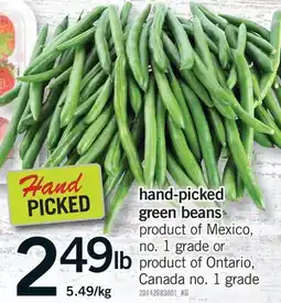 Fortinos HAND-PICKED GREEN BEANS offer