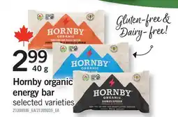 Fortinos HORNBY ORGANIC ENERGY BAR offer