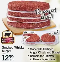 Fortinos SMOKED WHISKY BURGER offer