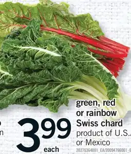 Fortinos RED RAINBOW RAINBOW SWISS CHARD offer