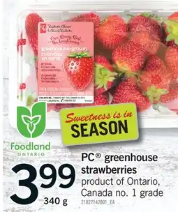 Fortinos PC GREENHOUSE STRAWBERRIES offer