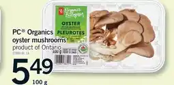 Fortinos PC OYSTER MUSHROOMS offer