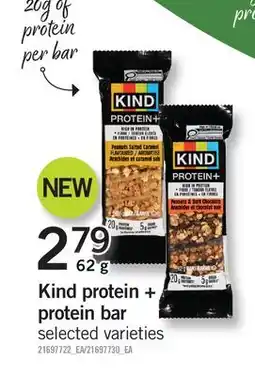Fortinos KIND PROTEIN + PROTEIN BAR, 62 G offer