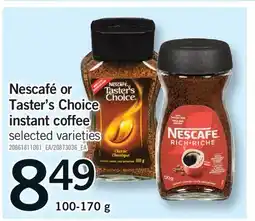 Fortinos NESCAFÉ OR TASTER'S CHOICE INSTANT COFFEE offer