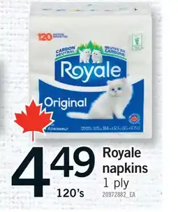 Fortinos ROYALE NAPKINS, 120'S offer