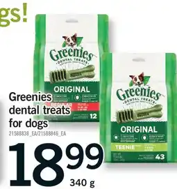 Fortinos GREENIES DENTAL TREATS FOR DOGS offer