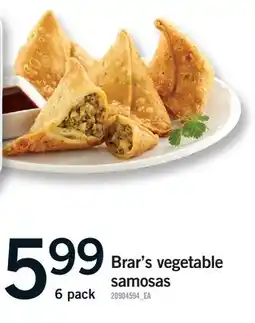 Fortinos BRAR'S VEGETABLE SAMOSAS offer