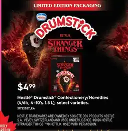 Fortinos NESTLÉ DRUMSTICK CONFECTIONERY/NOVELTIES, 4/6's, 4–10's offer