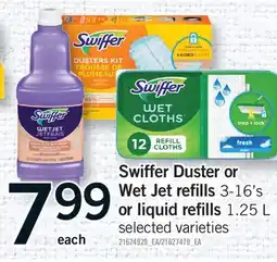 Fortinos SWIFFER DUSTER OR WET JET REFILLS 3-16'S OR LIQUID REFILLS offer