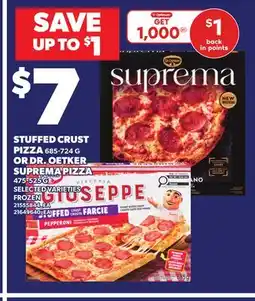 Loblaws STUFFED CRUST PIZZA 685-724 G OR DR. OETKER SUPREMA PIZZA 475-525 G offer