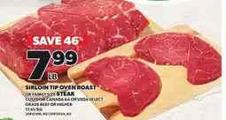 Loblaws SIRLOIN TIP OVEN ROAST OR STEAK offer