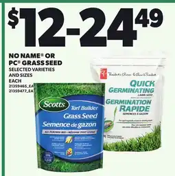 Loblaws NO NAME OR PC GRASS SEED offer
