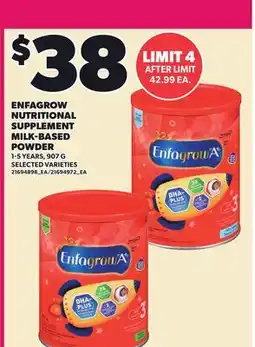 Loblaws ENFAGROW NUTRITIONAL SUPPLEMENT MILK-BASED POWDER, 1-5 YEARS offer