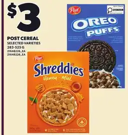 Loblaws POST CEREAL offer