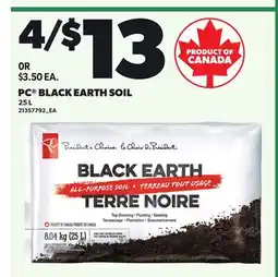 Loblaws PC BLACK EARTH SOIL offer