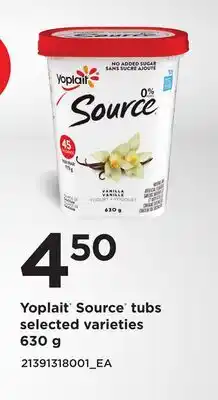 Loblaws YOPLAIT SOURCE TUBS offer