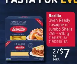 Loblaws BARILLA OVEN READY LASAGNE OR JUMBO SHELLS offer