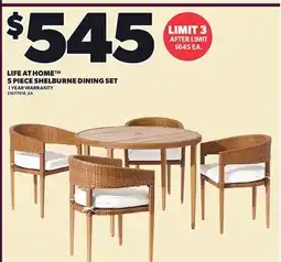 Loblaws LIFE AT HOME 5 PIECE SHELBURNE DINING SET offer