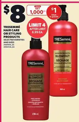 Loblaws TRESEMMÉ HAIR CARE OR STYLING PRODUCTS offer